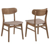 Dora Dining Chair Set of 2, Brown Fabric, Walnut Brown Wood, 19 Inch By Casagear Home