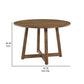 Ellie Dining Table 47 Inch Round Top Interlocking Legs Walnut Brown Wood By Casagear Home BM319027