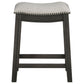 Stacy Counter Height Stool Set of 2 Beige Fabric Nailhead Trim Dark Gray By Casagear Home BM319031