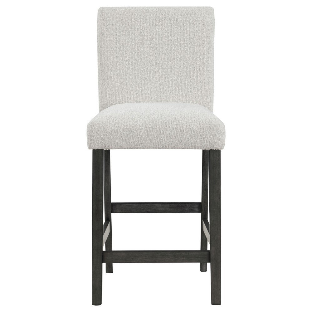 Alora Counter Height Dining Chair Set of 2 White Boucle Charcoal Gray By Casagear Home BM319036