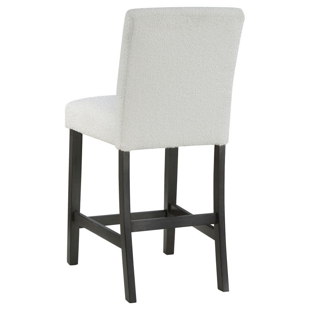 Alora Counter Height Dining Chair Set of 2 White Boucle Charcoal Gray By Casagear Home BM319036