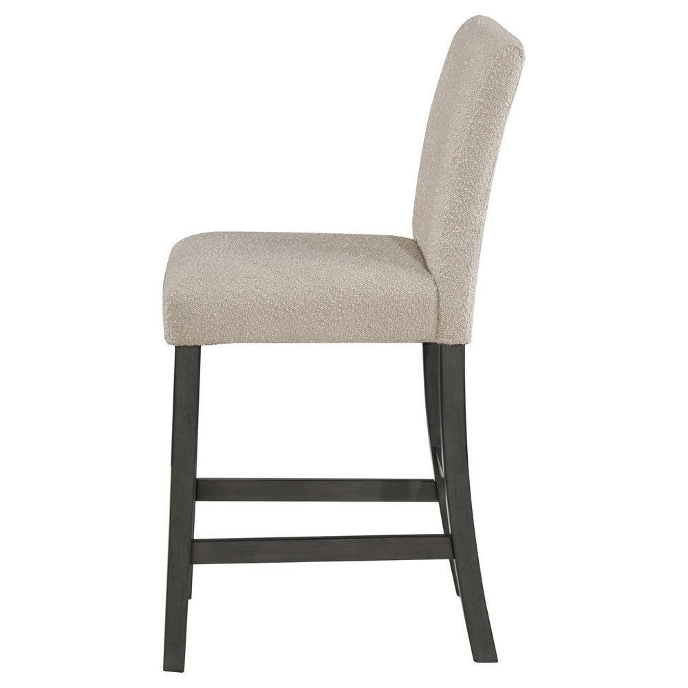 Alora Counter Height Dining Chair Set of 2 Beige Boucle Charcoal Gray By Casagear Home BM319037