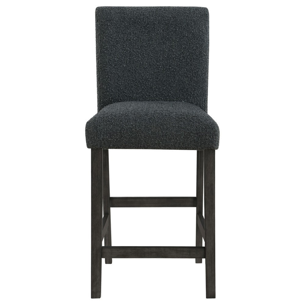 Alora Counter Height Dining Chair Set of 2 Black Boucle Charcoal Gray By Casagear Home BM319038