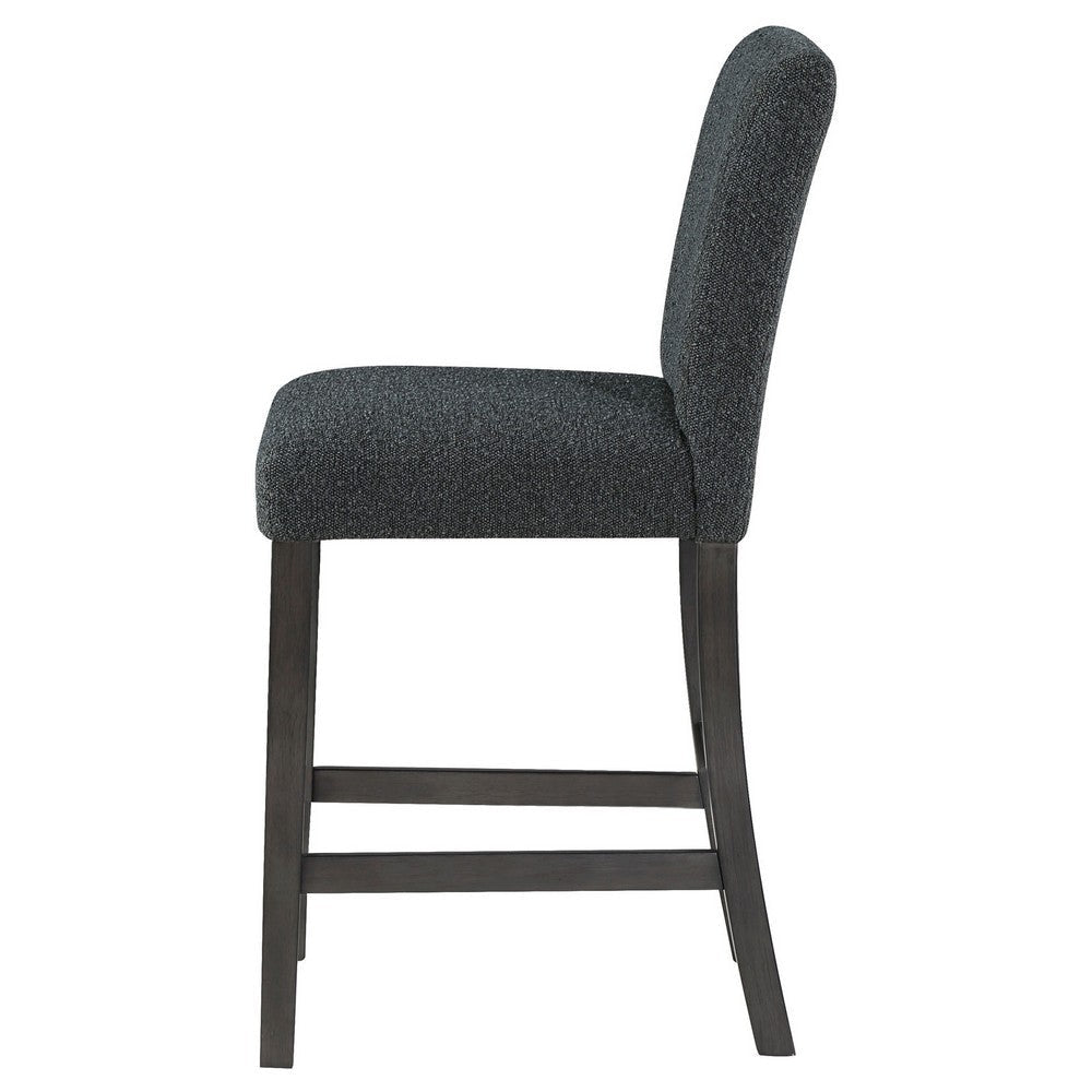 Alora Counter Height Dining Chair Set of 2 Black Boucle Charcoal Gray By Casagear Home BM319038