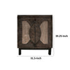 Aose Buffet Cabinet 2 Door Carved Handles Farmhouse Brown Pine Wood By Casagear Home BM319040