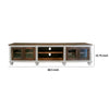 Texu 69 Inch TV Entertainment Console 4 Doors 2 Open Shelves Brown White By Casagear Home BM319047