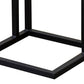 Tina Side End Table Square Brown 15 Inch Wood Top C Shape Black Metal By Casagear Home BM319053