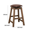 Heza 30 Inch Swivel Barstool Cushioned Seat Faux Leather Brown Wood By Casagear Home BM319055