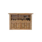 Ebb Home Bar Counter Freestanding Table 4 Storage Doors Brown Wood By Casagear Home BM319056