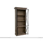 Fera Book Cabinet Glass Door Shelf Black Plinth Base Farmhouse Brown By Casagear Home BM319059