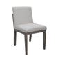 Lein Dining Side Chair Set of 2, Handcrafted, Gray Upholstered Seat, Brown By Casagear Home