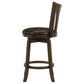 Ethan Swivel Counter Height Chair Dark Brown Faux Leather Hardwood By Casagear Home BM319064