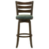 Mona Swivel Barstool Chair Hunter Green Fabric Dark Cherry Brown Finish By Casagear Home BM319067