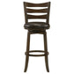 Mona Swivel Barstool Chair Dark Brown Faux Leather Cherry Brown Wood By Casagear Home BM319069