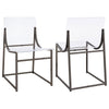 Dino Dining Chair Set of 2, Clear Acrylic Seat, Back, Black Nickel, 18 Inch By Casagear Home