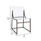 Dino Dining Chair Set of 2 Clear Acrylic Seat Back Black Nickel 18 Inch By Casagear Home BM319070