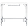 Nora Bar Height Table with Wine Storage Acrylic Legs White 47 Inch By Casagear Home BM319071