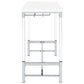 Nora Bar Height Table with Wine Storage Acrylic Legs White 47 Inch By Casagear Home BM319071