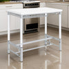 Nora Bar Height Table with Wine Storage Acrylic Legs White 47 Inch By Casagear Home BM319071