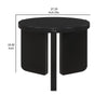 Kiya Side End Table Panel Legs 27 Inch Round Black Solid Wood Frame By Casagear Home BM319074