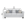 Siya Sofa Gray Fabric 82 Inch with Track Arms 4 Accent Throw Pillows By Casagear Home BM319076