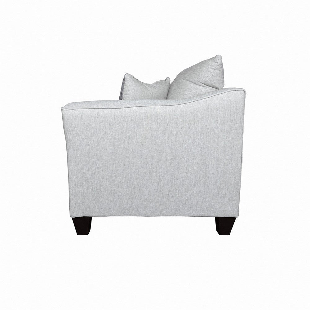 Siya Loveseat Gray Fabric Track Style Arms 2 Accent Pillows 60 Inch By Casagear Home BM319077