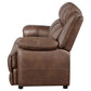 Ellen Loveseat Brown Faux Leather Foam Cushions Pillow Top Arms 63 Inch By Casagear Home BM319080