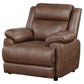 Ellen Accent Chair Brown Faux Leather Foam Cushions Pillow Top Arms By Casagear Home BM319081