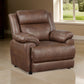 Ellen Accent Chair Brown Faux Leather Foam Cushions Pillow Top Arms By Casagear Home BM319081