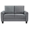 Dave Loveseat Gray Fabric Rounded Armrests Black Tapered Legs 57 Inch By Casagear Home BM319083