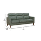 Joey Sofa Green Faux Leather Modern Track Style Arms Hardwood 76 Inch By Casagear Home BM319086