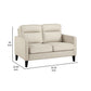 Joey Loveseat Ivory Faux Leather Modern Track Arms Hardwood 53 Inch By Casagear Home BM319087