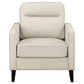 Joey Accent Chair Ivory Faux Leather Modern Track Style Arms Hardwood By Casagear Home BM319089