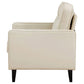 Joey Accent Chair Ivory Faux Leather Modern Track Style Arms Hardwood By Casagear Home BM319089