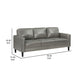 Rumi Sofa Gray Faux Leather Modern Track Arms Foam Cushions 77 Inch By Casagear Home BM319092