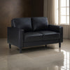 Rumi Loveseat Black Faux Leather Modern Track Style Arms Foam 54 Inch By Casagear Home BM319093