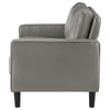 Rumi Loveseat Gray Faux Leather Modern Track Arms Foam Cushions 54 Inch By Casagear Home BM319094