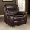 Susan Power Recliner Dark Brown Faux Leather USB Port Pillow Top Arms By Casagear Home BM319097