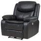 Susan Power Recliner Dark Gray Faux Leather USB Port Pillow Top Arms By Casagear Home BM319098