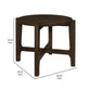 Katie End Table Round 26 Inch Top Dark Brown Solid Wood Cross Beam Legs By Casagear Home BM319099