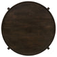 Katie Coffee Table Round 38 Inch Top Dark Brown Wood Cross Beam Legs By Casagear Home BM319100