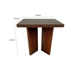 Anisa Side End Table 22 Inch Square Top Brown Mango Wood Plank Style By Casagear Home BM319101