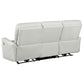 Lima Power Recliner Sofa Ivory Faux Leather USB Port Cushions 83 Inch By Casagear Home BM319103