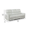 Lima Power Recliner Sofa Ivory Faux Leather USB Port Cushions 83 Inch By Casagear Home BM319103