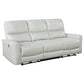 Lima Power Recliner Sofa, Ivory Faux Leather, USB Port, Cushions, 83 Inch By Casagear Home