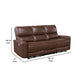 Lima Power Recliner Sofa Brown Faux Leather USB Port Cushions 83 Inch By Casagear Home BM319104