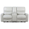 Lima Power Recliner Loveseat Ivory Faux Leather USB Port Foam 72 Inch By Casagear Home BM319105