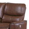 Lima Power Recliner Loveseat Brown Faux Leather USB Port Foam 72 Inch By Casagear Home BM319106