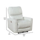 Lima Power Recliner Chair Ivory Faux Leather USB Port Foam Cushions By Casagear Home BM319107