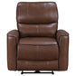 Lima Power Recliner Chair Brown Faux Leather USB Port Foam Cushions By Casagear Home BM319108